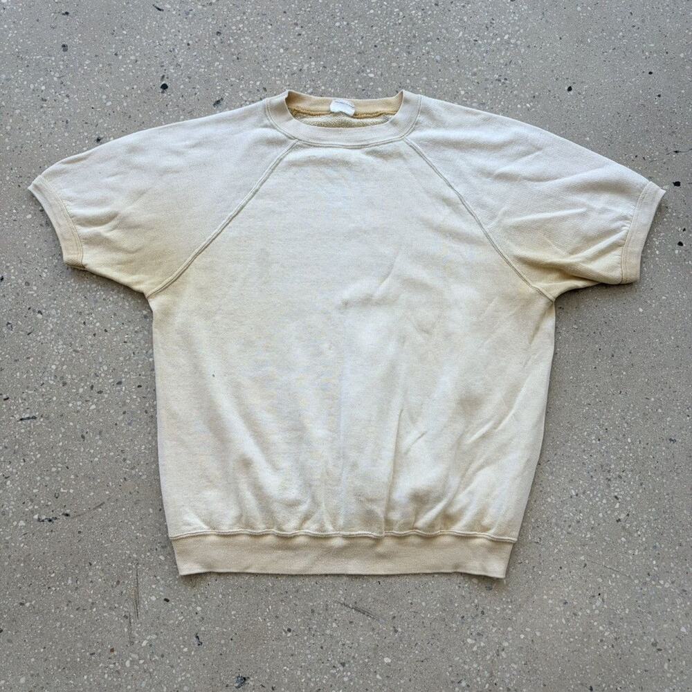 Vintage 60s Sears Yellow Faded Short Sleeve Sweatshirt